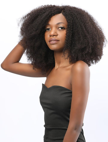 Asia Remy Hair 16 Inches Lace Front Wig Afro Kinky Curly